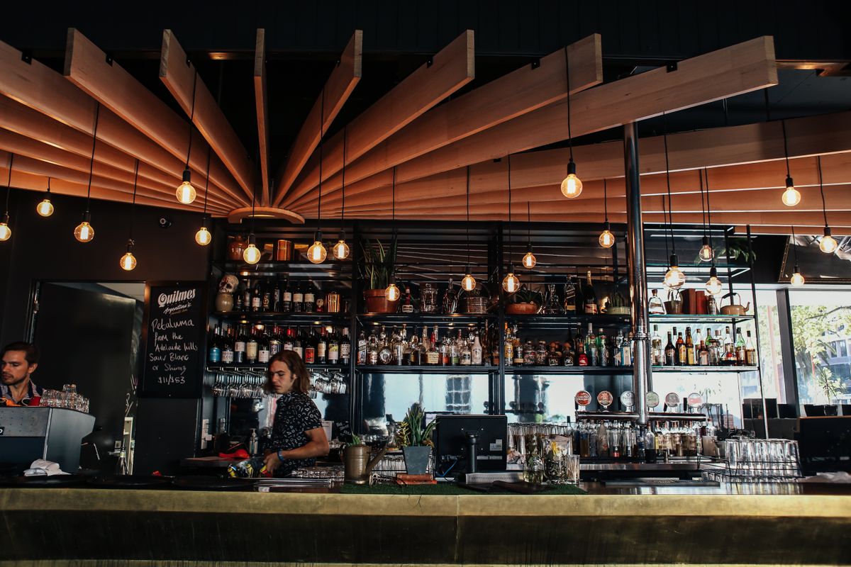 A warm bar interior